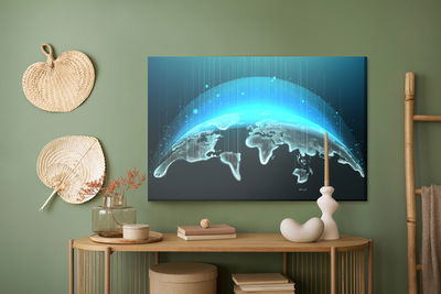Ljuddämpande tavla - Modernist 3d world map