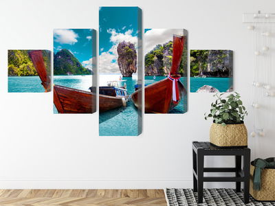 Ljuddämpande tavla - Boats at the andaman sea