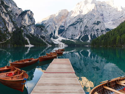 Ljuddämpande tavla - Lake braies in Italy