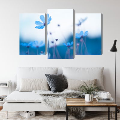 Ljuddämpande tavla - Delicate blue flowers