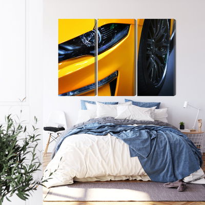 Ljuddämpande tavla - Front of a yellow sports car