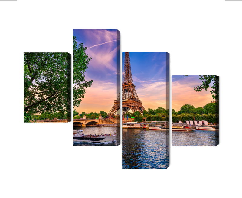 Ljuddämpande tavla - Eiffel tower and seine river