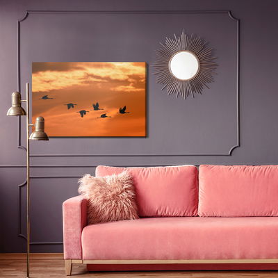 Ljuddämpande tavla - Cranes at dawn