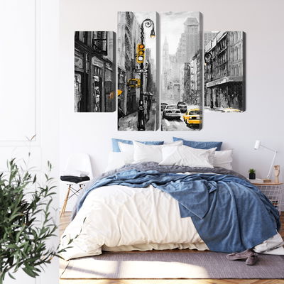 Ljuddämpande tavla - American city street view