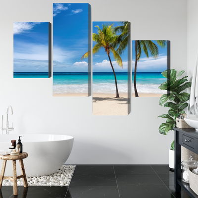 Ljuddämpande tavla - Caribbean beach 3d