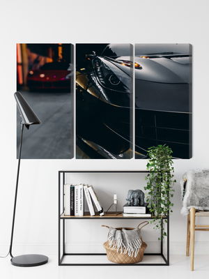 Ljuddämpande tavla - Front of a black sports car