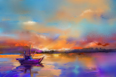 Ljuddämpande tavla - Colorful landscape