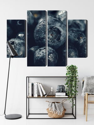 Ljuddämpande tavla - Blueberries close up 3d