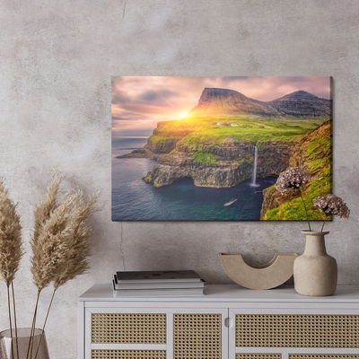 Ljuddämpande tavla - Sunset among the mountains