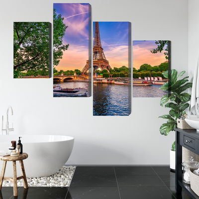 Ljuddämpande tavla - Eiffel tower and seine river