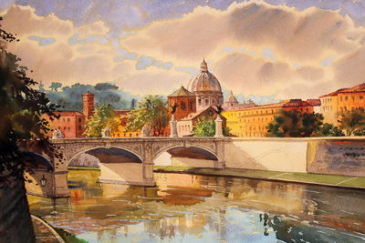 Ljuddämpande tavla - The tiber river in Rome