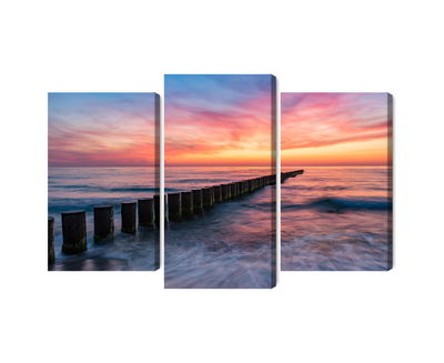 Ljuddämpande tavla - The baltic sea with wooden