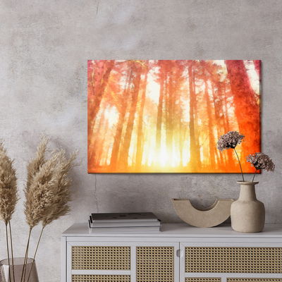 Ljuddämpande tavla - Dawn in a beautiful forest