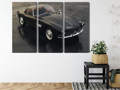 Ljuddämpande tavla - Vintage black sports car