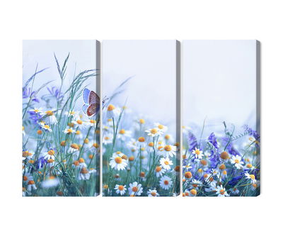 Ljuddämpande tavla - Butterfly and wildflowers