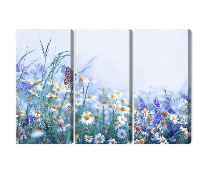 Ljuddämpande tavla - Butterfly and wildflowers