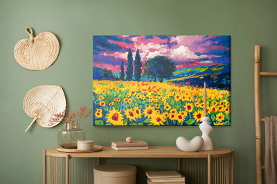 Ljuddämpande tavla - A field of sunflowers as