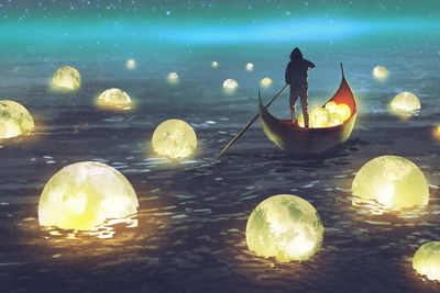 Ljuddämpande tavla - Fishing for moons at sea