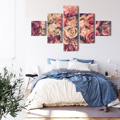 Ljuddämpande tavla - Delicate colorful 3d flowers