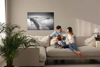 Ljuddämpande tavla - Mooring black white