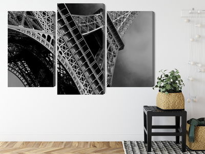 Ljuddämpande tavla - Black and white eiffel tower