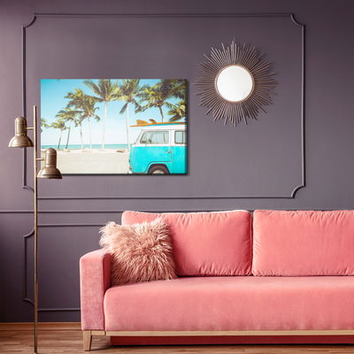 Ljuddämpande tavla - Car and tropical beach