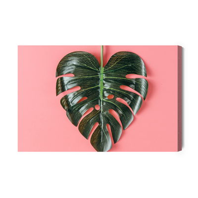 Ljuddämpande tavla - Heart-shaped monstera leaf