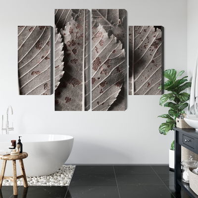 Ljuddämpande tavla - Gray leaves on a macro scale