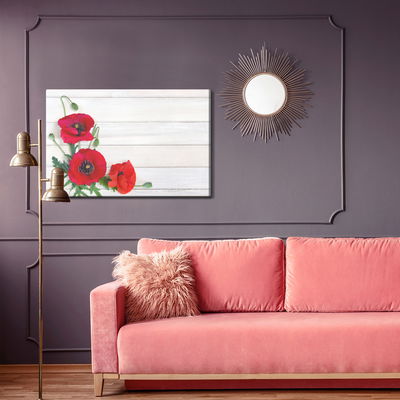 Ljuddämpande tavla - Red poppies on a background