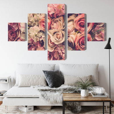 Ljuddämpande tavla - Delicate colorful 3d flowers