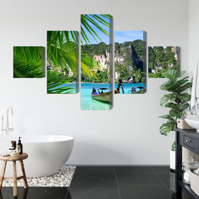 Ljuddämpande tavla - Tropical landscape 3d