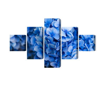 Ljuddämpande tavla - Blue hydrangea flowers close