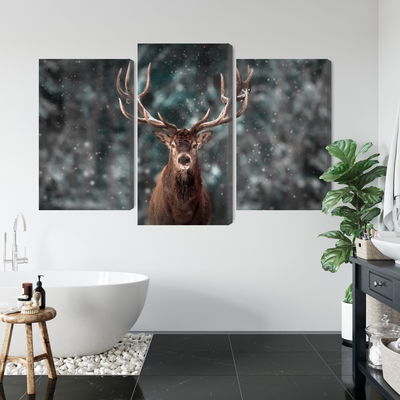 Ljuddämpande tavla - Deer in the forest 3d