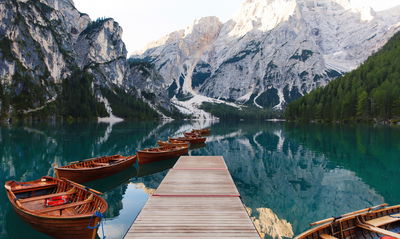 Ljuddämpande tavla - Lake braies in Italy