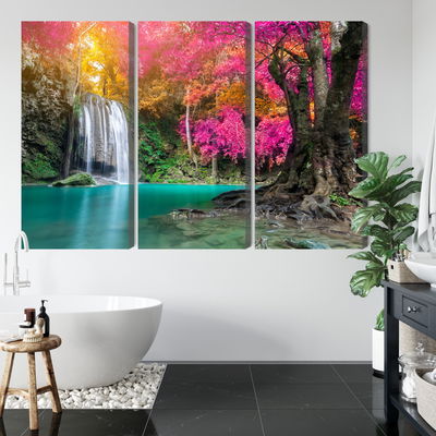 Ljuddämpande tavla - A beautiful forest waterfall