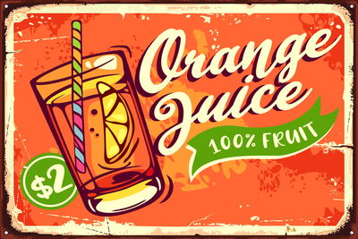 Ljuddämpande tavla - Orange juice and retro