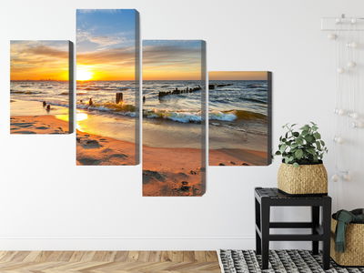 Ljuddämpande tavla - Baltic sea at sunset