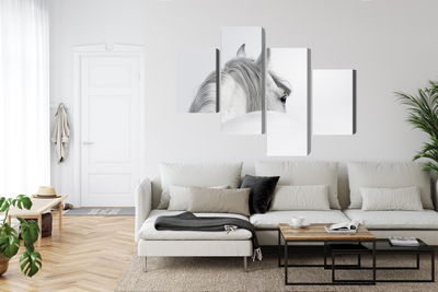 Ljuddämpande tavla - Andalusian horse in the fog