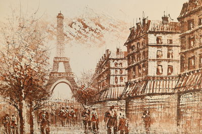 Ljuddämpande tavla - Paris panorama in shades