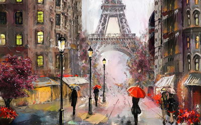 Ljuddämpande tavla - View of the street of Paris