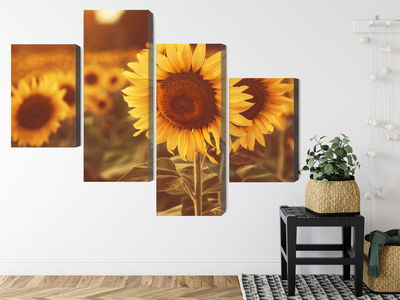 Ljuddämpande tavla - A field of sunflowers