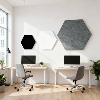 Ljudabsorbering till vägg - PES hexagon wall Ljudabsorbering till vägg - PES hexagon wall