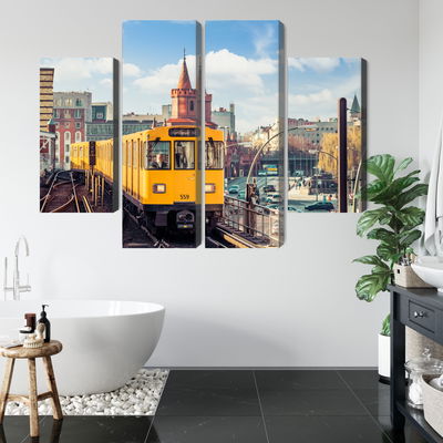 Ljuddämpande tavla - Yellow train in berlin