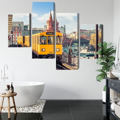 Ljuddämpande tavla - Yellow train in berlin