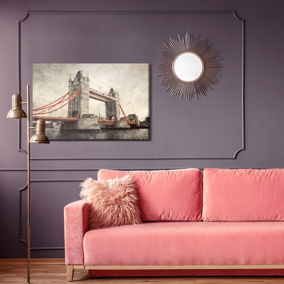Ljuddämpande tavla - Tower bridge in a retro style
