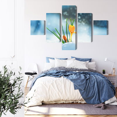 Ljuddämpande tavla - Yellow crocuses breaking