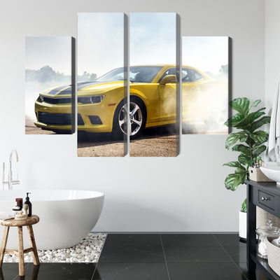 Ljuddämpande tavla - 3d drifting yellow car