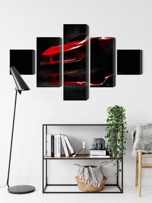 Ljuddämpande tavla - Red sports car 3d