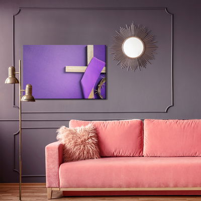 Ljuddämpande tavla - Cross on a purple background