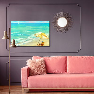 Ljuddämpande tavla - Sunny beach and sea